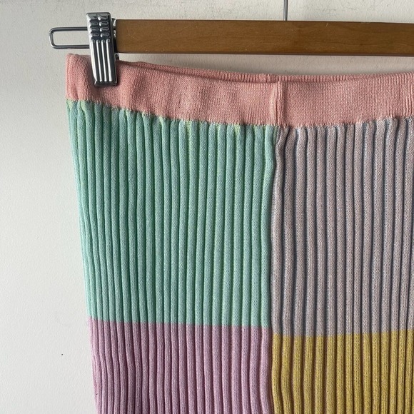 The Ragged Priest Skirt Womens Medium Pastel Colorful Ribbed Checkered Soft Girl - Picture 5 of 9